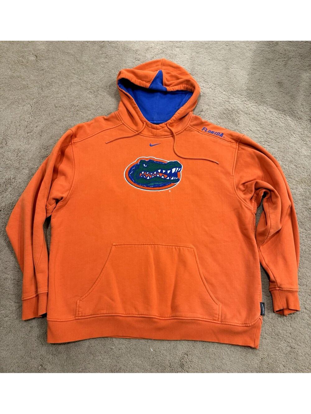Vintage Florida Gators Team Nike Center Swoosh Hoodie Orange Logo Large